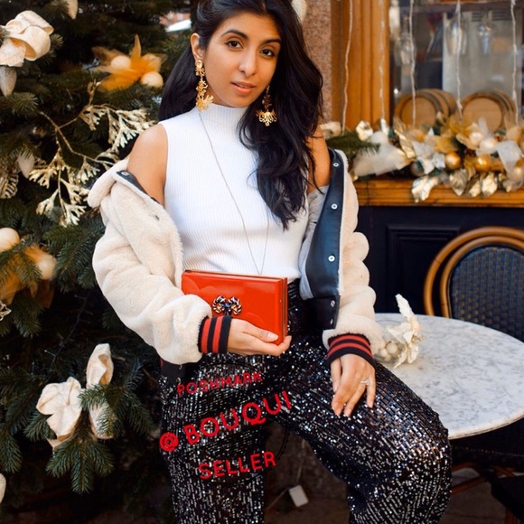 BLOGGERS FAVORITE ZARA BLACK SILVER SEQUINS PANTS - Picture 10 of 10